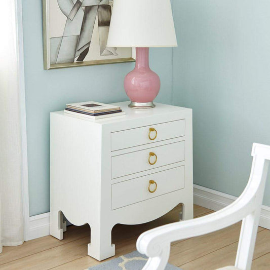 Villa & House - Jacqui 3-Drawer Side Table In White-Bungalow 5-Blue Hand Home