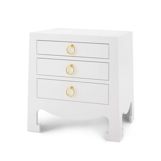 Villa & House - Jacqui 3-Drawer Side Table In White-Bungalow 5-Blue Hand Home