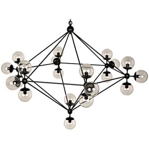 Pluto Chandelier, Large, Black Steel-Noir Furniture-Blue Hand Home