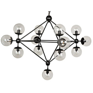 Pluto Chandelier, Small, Black Steel-Noir Furniture-Blue Hand Home