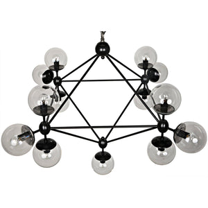 Pluto Chandelier, Small, Black Steel-Noir Furniture-Blue Hand Home