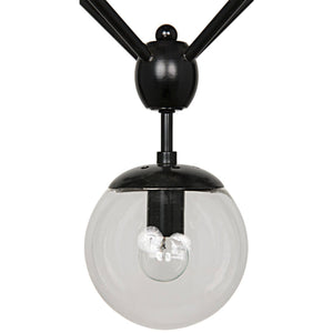 Pluto Chandelier, Small, Black Steel-Noir Furniture-Blue Hand Home