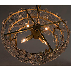 Neive Chandelier, Small, Metal with Brass Finish-Noir Furniture-Blue Hand Home