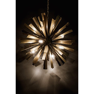 Bero Chandelier, Metal with Brass Finish-Noir Furniture-Blue Hand Home