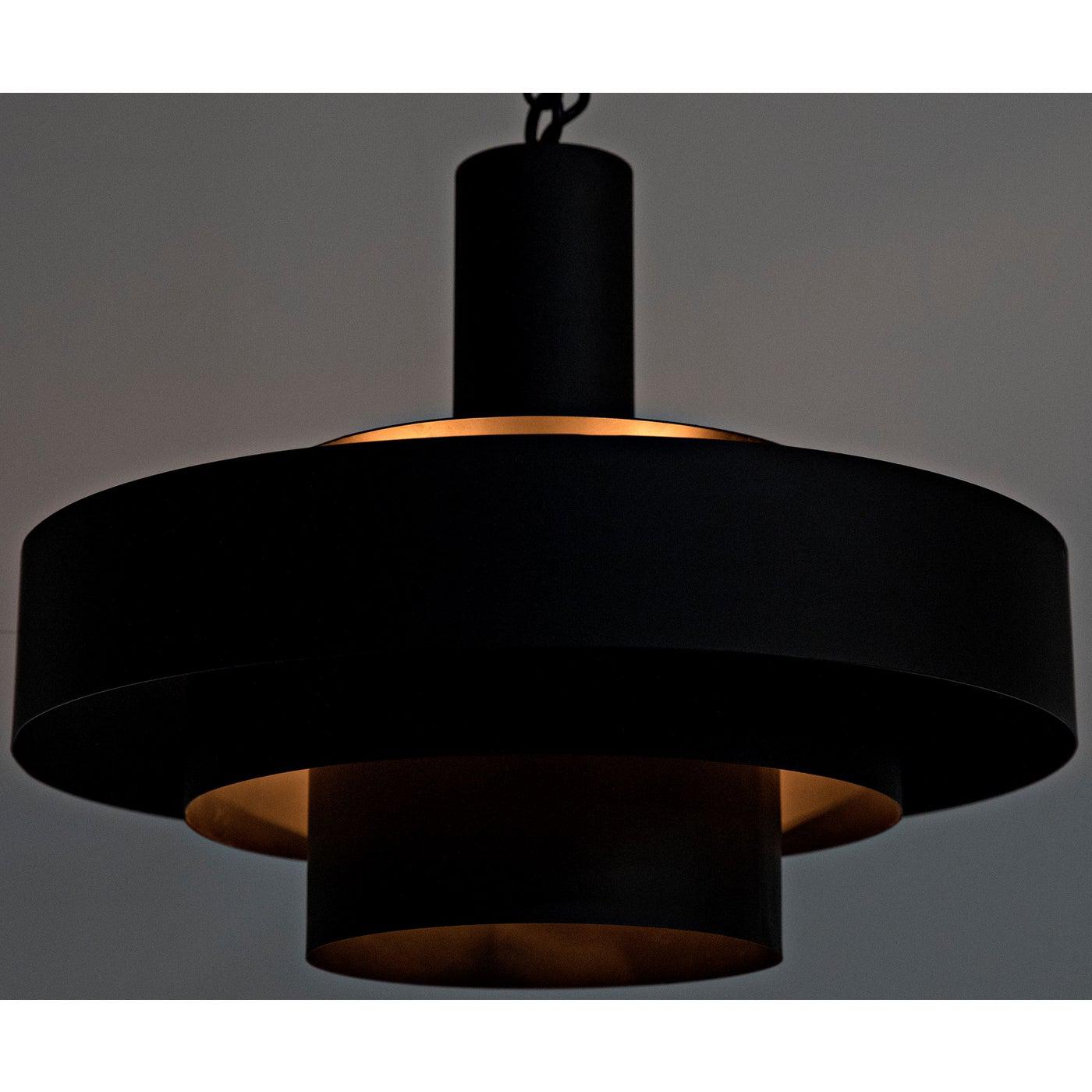 Parlor Pendant, Black Steel-Noir Furniture-Blue Hand Home