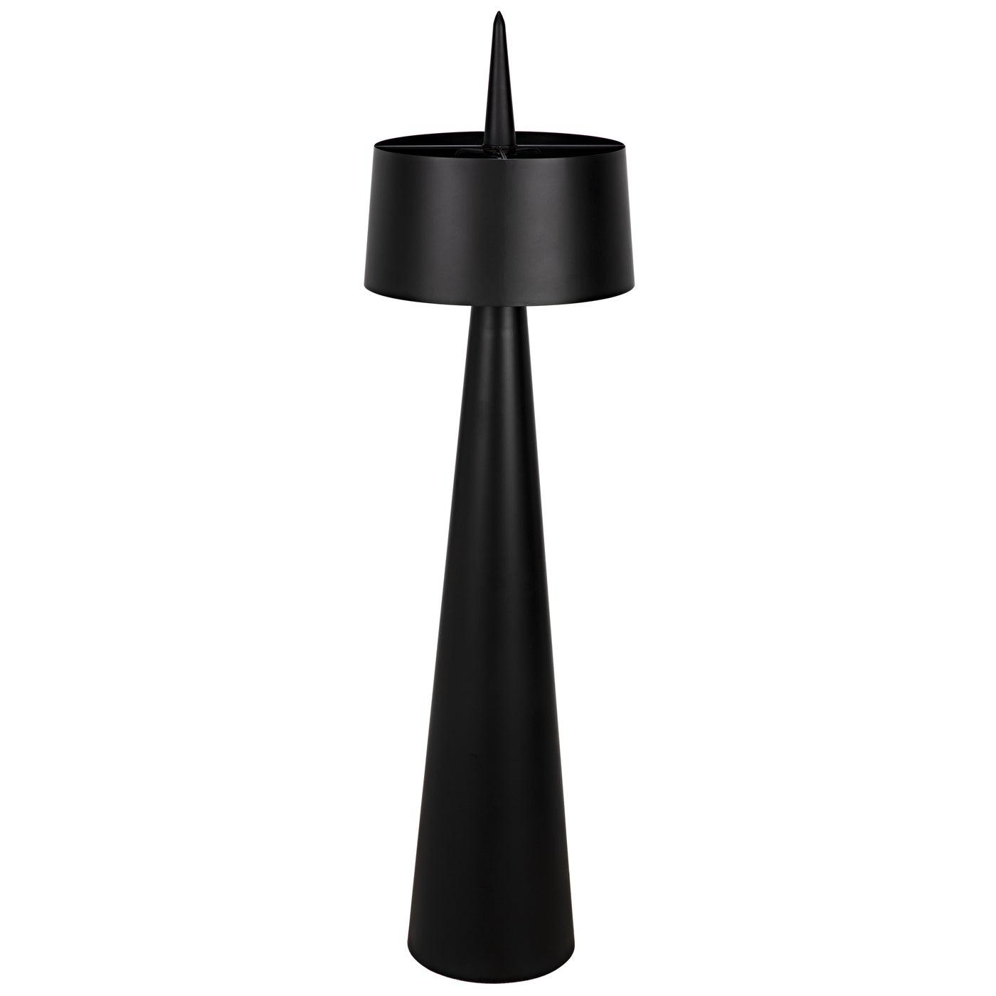 Moray Floor Lamp, Black Steel-Noir Furniture-Blue Hand Home