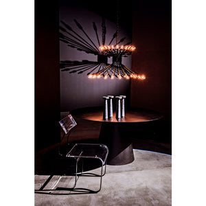 Mancini Chandelier, Black Steel-Noir Furniture-Blue Hand Home