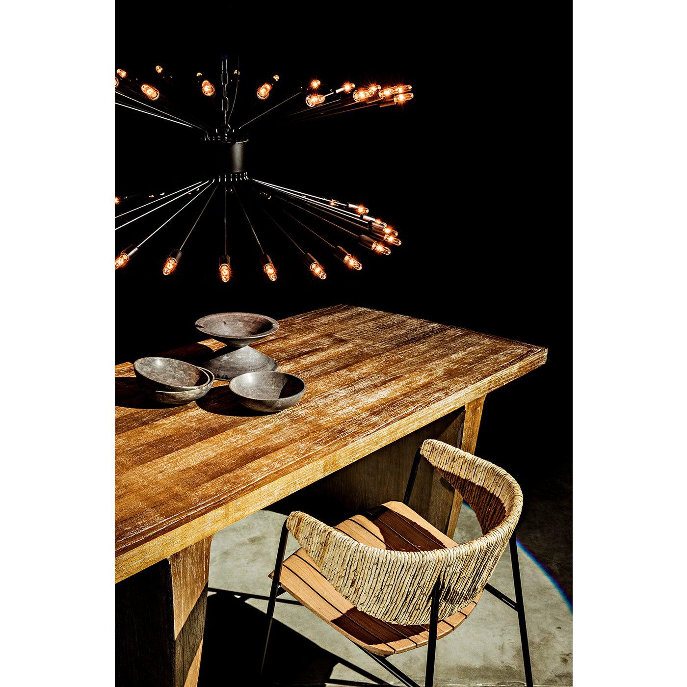 Lampberto Chandelier, Black Steel-Noir Furniture-Blue Hand Home