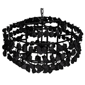 Vulcan Chandelier, Black Steel with Black Glass-Noir Furniture-Blue Hand Home