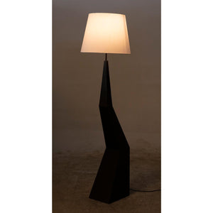 Rhombus Floor Lamp with Shade, Black Metal-Noir Furniture-Blue Hand Home