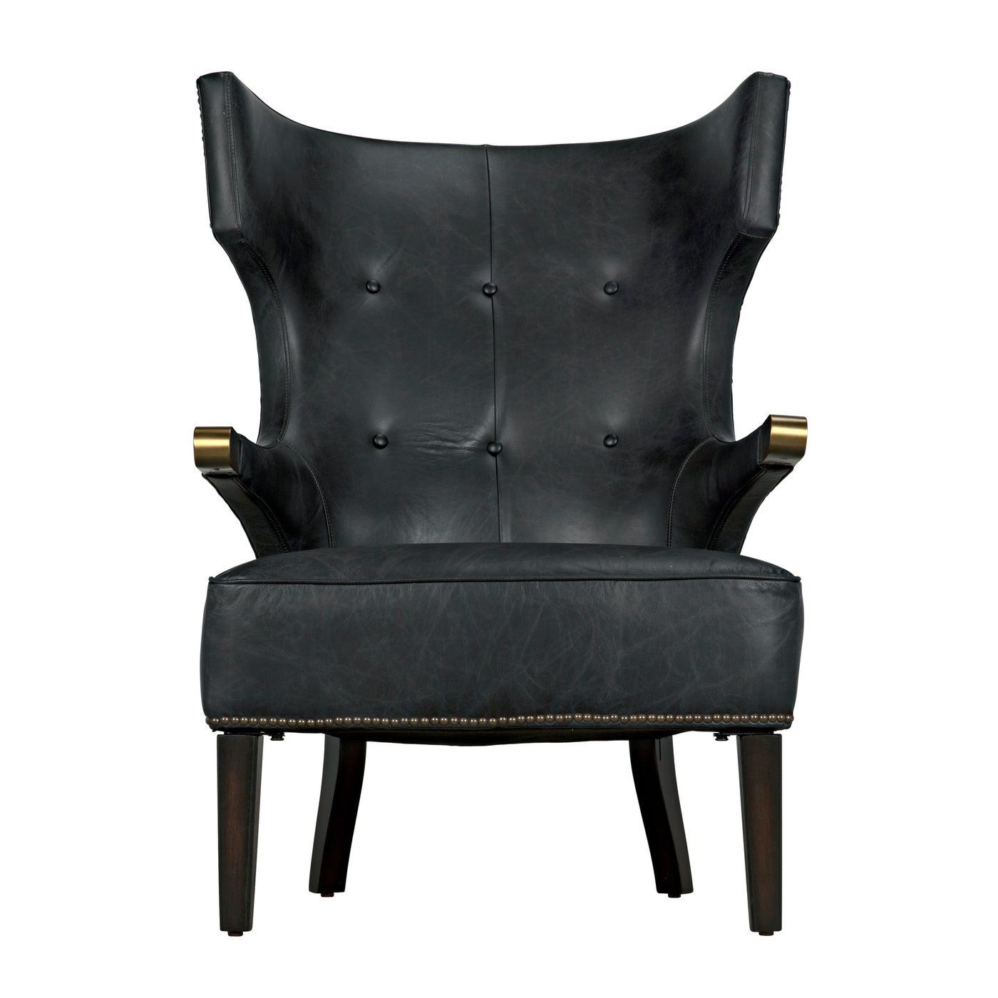 Noir Heracles Chair, Leather-Noir Furniture-Blue Hand Home