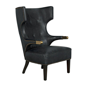 Noir Heracles Chair, Leather-Noir Furniture-Blue Hand Home