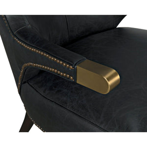 Noir Heracles Chair, Leather-Noir Furniture-Blue Hand Home