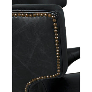 Noir Heracles Chair, Leather-Noir Furniture-Blue Hand Home