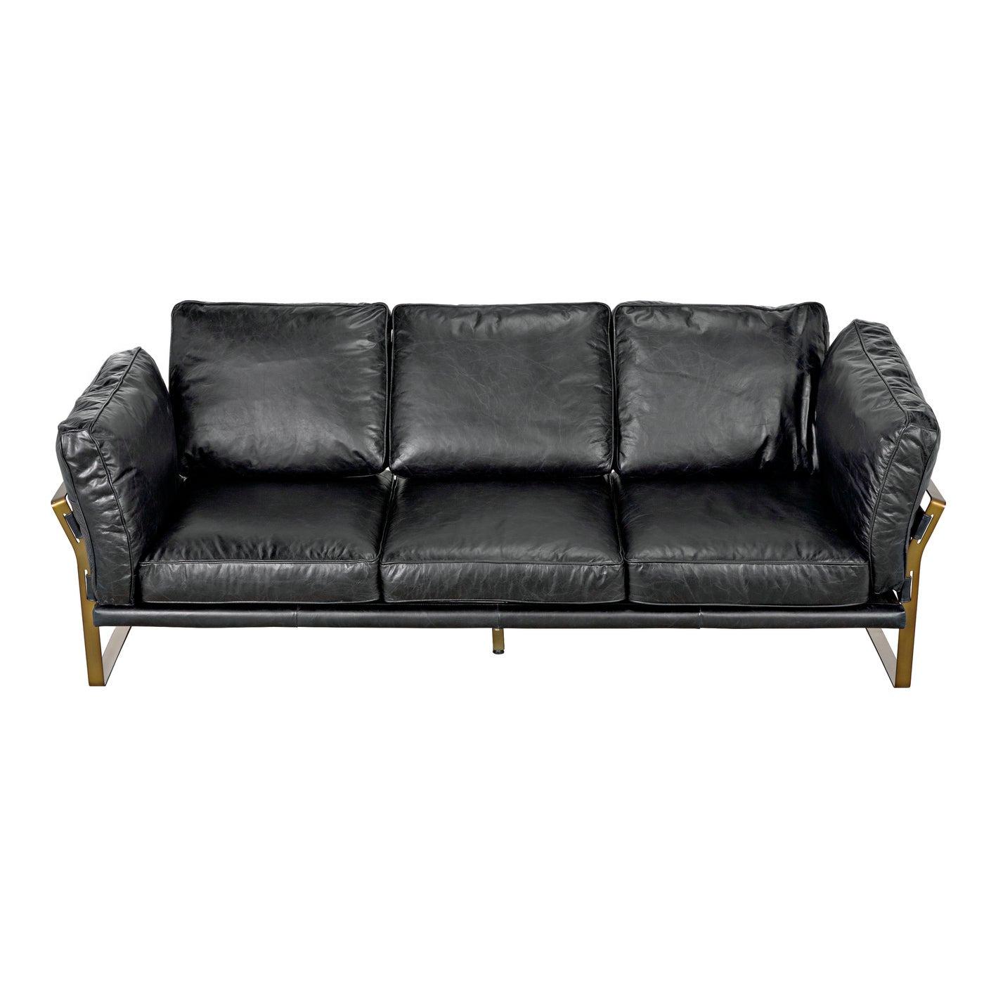 Noir Apollo Sofa, Leather-Noir Furniture-Blue Hand Home