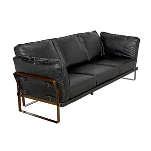 Noir Apollo Sofa, Leather-Noir Furniture-Blue Hand Home