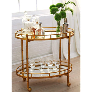 Villa & House - Normandy Bar Cart In Gold-Bungalow 5-Blue Hand Home