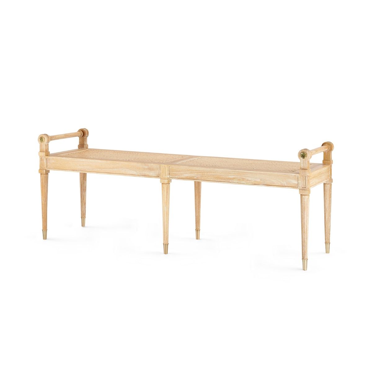 Villa & House - Paris Large Bench, Natural-Bungalow 5-Blue Hand Home