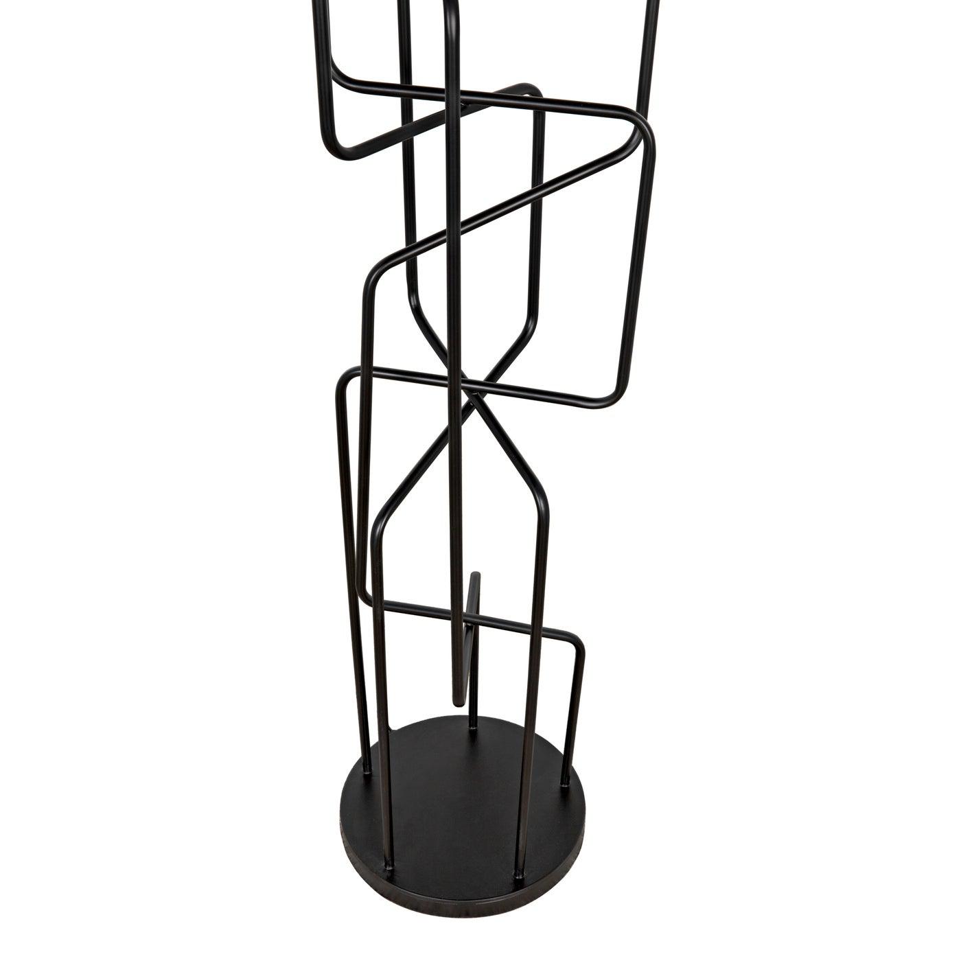 Noir Moriarty Floor Lamp, Black Metal-Noir Furniture-Blue Hand Home