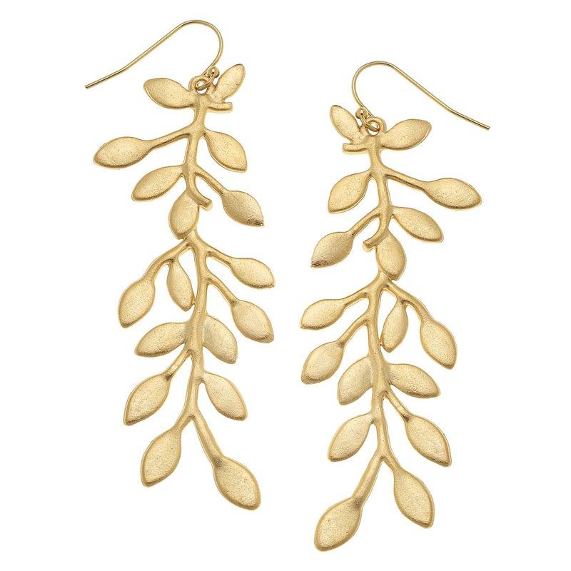 Susan Shaw Handcast Gold "vine" Earring-Susan Shaw Jewelry-Blue Hand Home